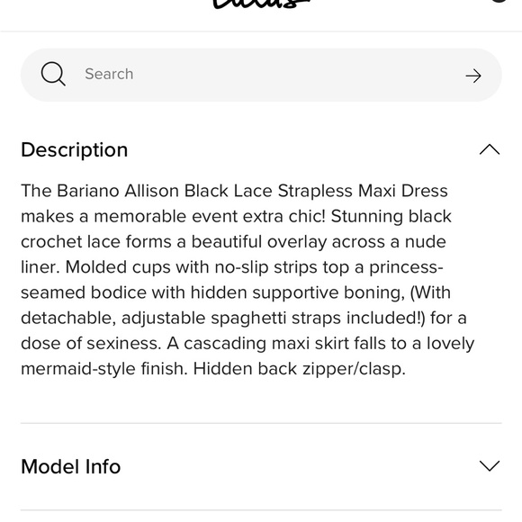 Bariano Lulus Allison Black Nude Lace Strapless evening gown maxi dress bustier - Picture 12 of 16